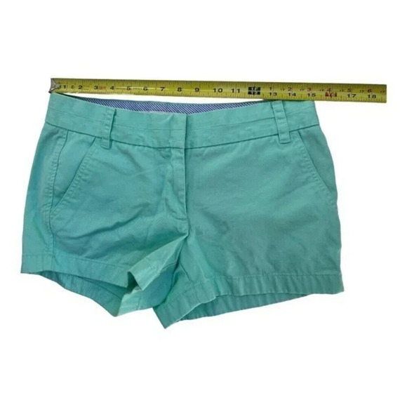 J Crew Size 4 Broken-In Chino Shorts Mint Green Cotton Classic 3in Inseam - Picture 5 of 9